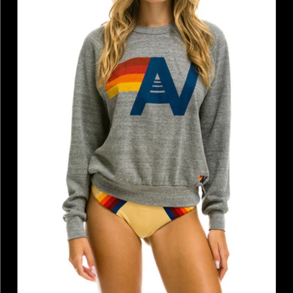Aviator Nation Tops - Aviator Nation Gray Sweatshirt with Logo Graphic
